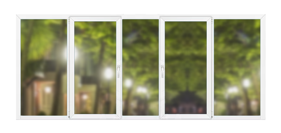 Пятистворчатая балконная рама алюминий 3450×1400 Schuco Пятистворчатая балконная рама алюминий 3450×1400 Schuco